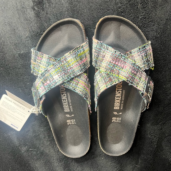 Birkenstock Siena Synthetic Material/Textile Green Two-Strap Sandals 38 - Picture 4 of 5